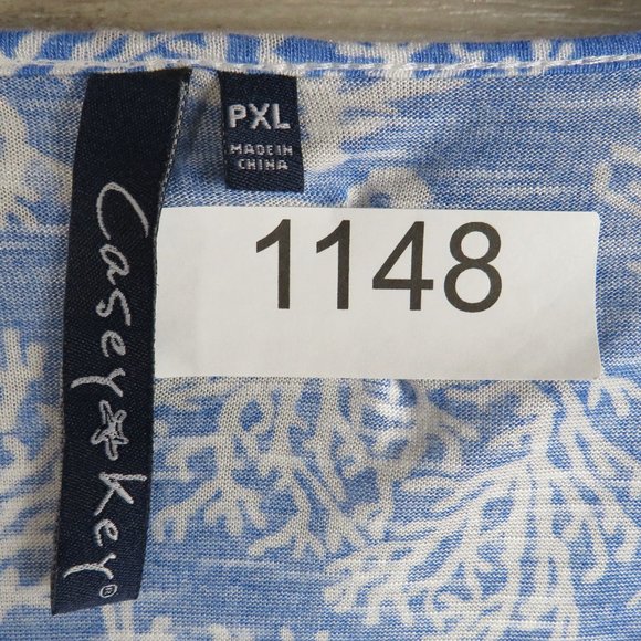 Casey Key* Women's 3/4 Sleeve V-Neck Curved Hem Sequin Pullover Blouse~ Size PXL - Picture 4 of 11